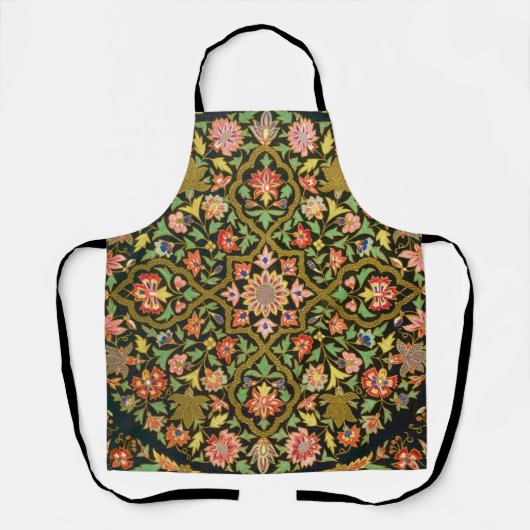  Kleurrijke Indische Bloemen Borduurwerk Print Schort (Voorkant)