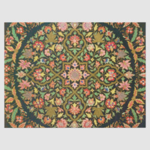 Kleurrijke Indische Bloemen Borduurwerk Print Tissuepapier