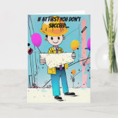 Kleurrijke Ingenieur Verjaardag Kaart (Voorkant)