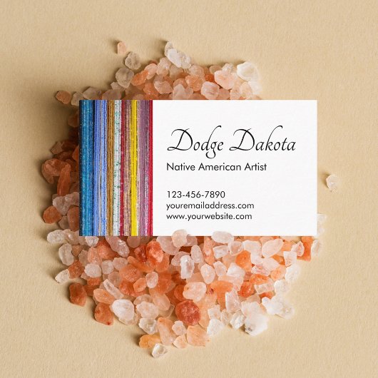 Kleurrijke inheemse Amerikaanse strepen Indische E Visitekaartje