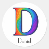 Kleurrijke Initiaal letter D Sticker (Voorkant)