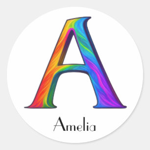 Kleurrijke Initiaal letter een Sticker