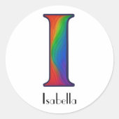 Kleurrijke Initiaal letter I Sticker (Voorkant)