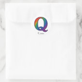 Kleurrijke Initiaal letter Q Sticker (Tas)