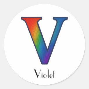 Kleurrijke Initiaal Letter V Sticker