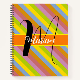 Kleurrijke Initiaal naam Monogram - Multi gekleurd Notitieboek