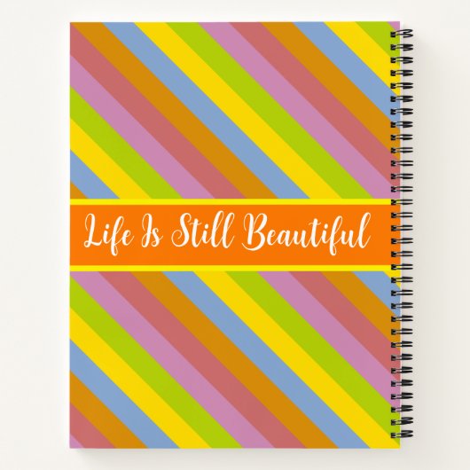 Kleurrijke Initiaal naam Monogram - Multi gekleurd Notitieboek (Achterkant)