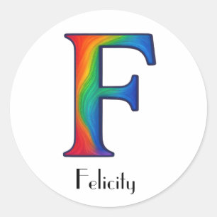 Kleurrijke Initialen letter F Sticker
