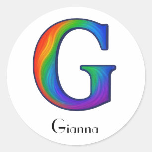 Kleurrijke Initialen letter G Sticker