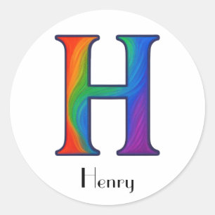 Kleurrijke Initialen letter H Sticker