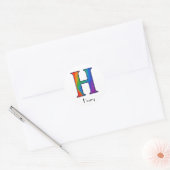 Kleurrijke Initialen letter H Sticker (Envelop)