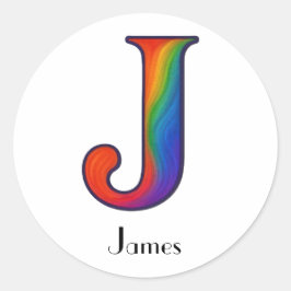 Kleurrijke Initialen letter J Sticker