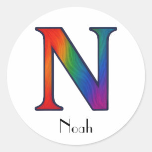 Kleurrijke Initialen letter N Sticker