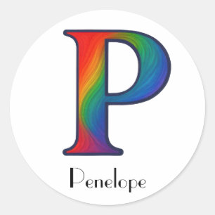 Kleurrijke Initialen letter P Sticker