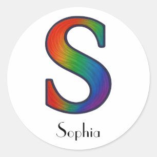 Kleurrijke Initialen letter S Sticker