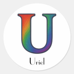 Kleurrijke Initialen letter U Sticker
