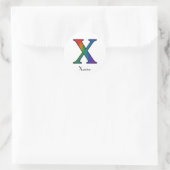 Kleurrijke Initialen letter X Sticker (Tas)