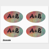 Kleurrijke Initialen Ovale Stickers (Vel)