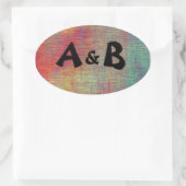 Kleurrijke Initialen Ovale Stickers (Tas)