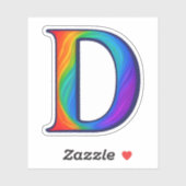 Kleurrijke Initiële Alfabet Letter D Sticker (Vel)