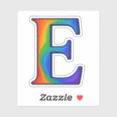 Kleurrijke Initiële Alfabet Letter E Sticker (Vel)