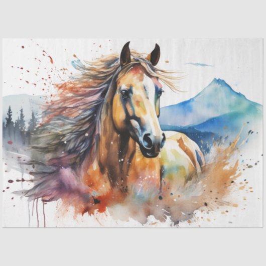 Kleurrijke inkt Blot Horse Tissue Paper Tissuepapier (Voorkant)