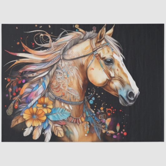 Kleurrijke inkt Blot Horse Tissue Paper Tissuepapier (Voorkant)