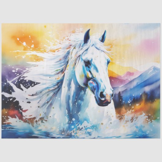 Kleurrijke inkt Blot Horse Tissue Paper Tissuepapier (Voorkant)