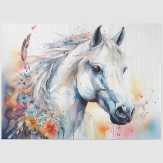 Kleurrijke inkt Blot Horse Tissue Paper Tissuepapier (Voorkant)