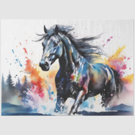 Kleurrijke inkt Blot Horse Tissue Paper Tissuepapier