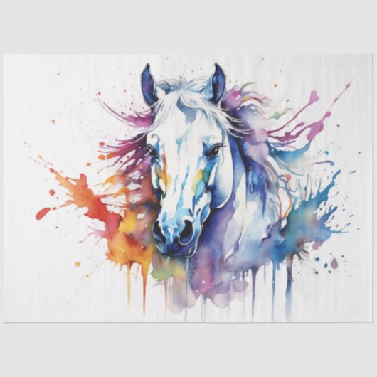 Kleurrijke inkt Blot Horse Tissue Paper Tissuepapier (Voorkant)