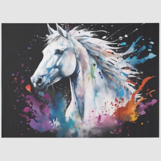 Kleurrijke inkt Blot Horse Tissue Paper Tissuepapier (Voorkant)