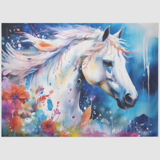 Kleurrijke inkt Blot Horse Tissue Paper Tissuepapier (Voorkant)