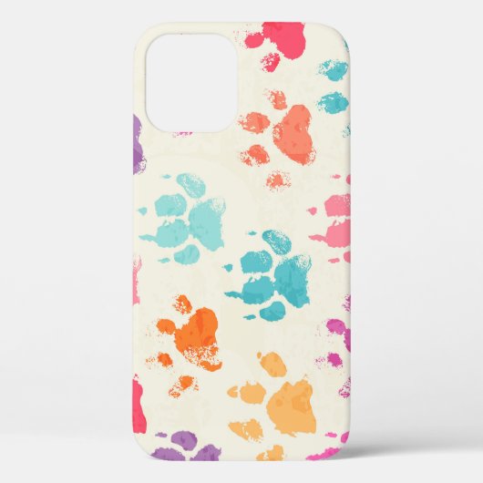 Kleurrijke inkt, rommelige hondenpoten Case-Mate iPhone case (Achterkant)