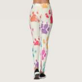Kleurrijke inkt, rommelige hondenpoten leggings (Achterkant)