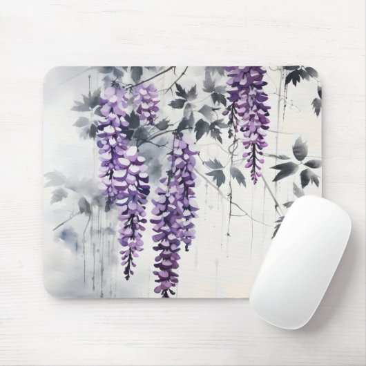Kleurrijke inkt schilderij Wisteria Muismat (Met muis)