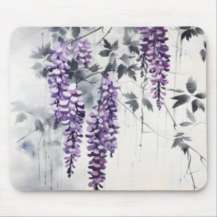 Kleurrijke inkt schilderij Wisteria Muismat