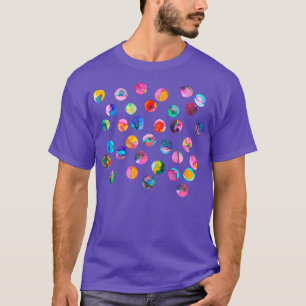Kleurrijke Inkt Stippen Veelkleurig T-shirt