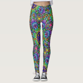 Kleurrijke inktkunst voor je benen! leggings