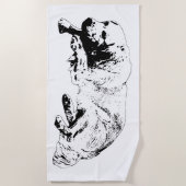 Kleurrijke inktlijn Hond Handdoek inspireert rusti (Voorkant)