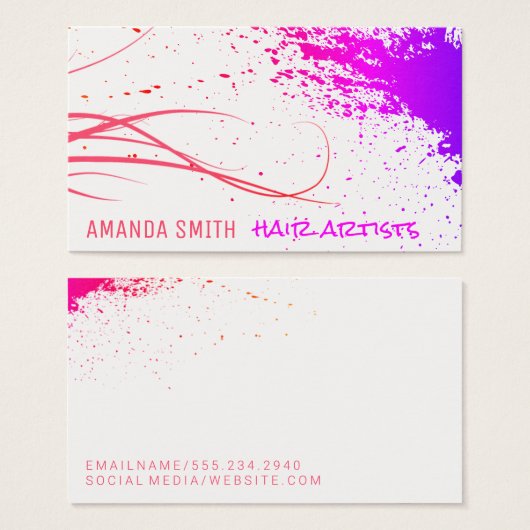 Kleurrijke Inktspatten | Moderne Stylist Visitekaartje (Voorkant /achterkant)