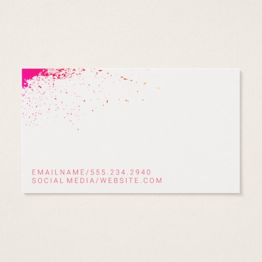 Kleurrijke Inktspatten | Moderne Stylist Visitekaartje (Achterkant)