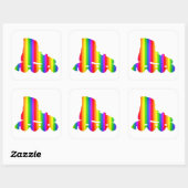 Kleurrijke Inline Schaats Regenboog Sticker (Vel)