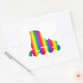 Kleurrijke Inline Schaats Regenboog Sticker (Envelop)
