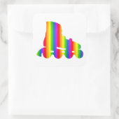 Kleurrijke Inline Schaats Regenboog Sticker (Tas)