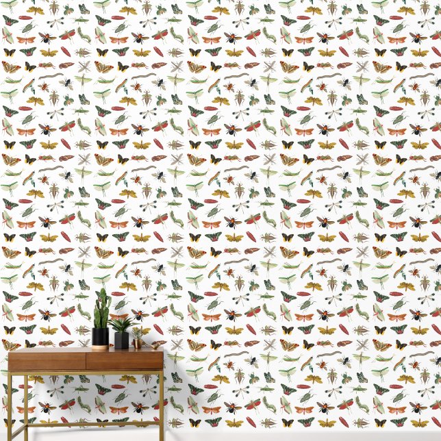 Kleurrijke  Insect Boho Pattern Behang (Hal)