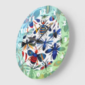 Kleurrijke insecten grillige insecten kunst grote klok (Hoek)
