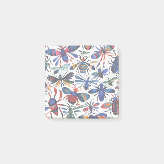 Kleurrijke insecten grillige insecten kunst post-it® notes (Voorkant)