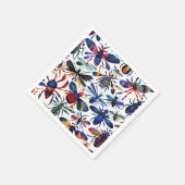 Kleurrijke insecten grillige insecten kunst servet (Hoek)