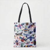 Kleurrijke insecten grillige insecten kunst tote bag (Voorkant)